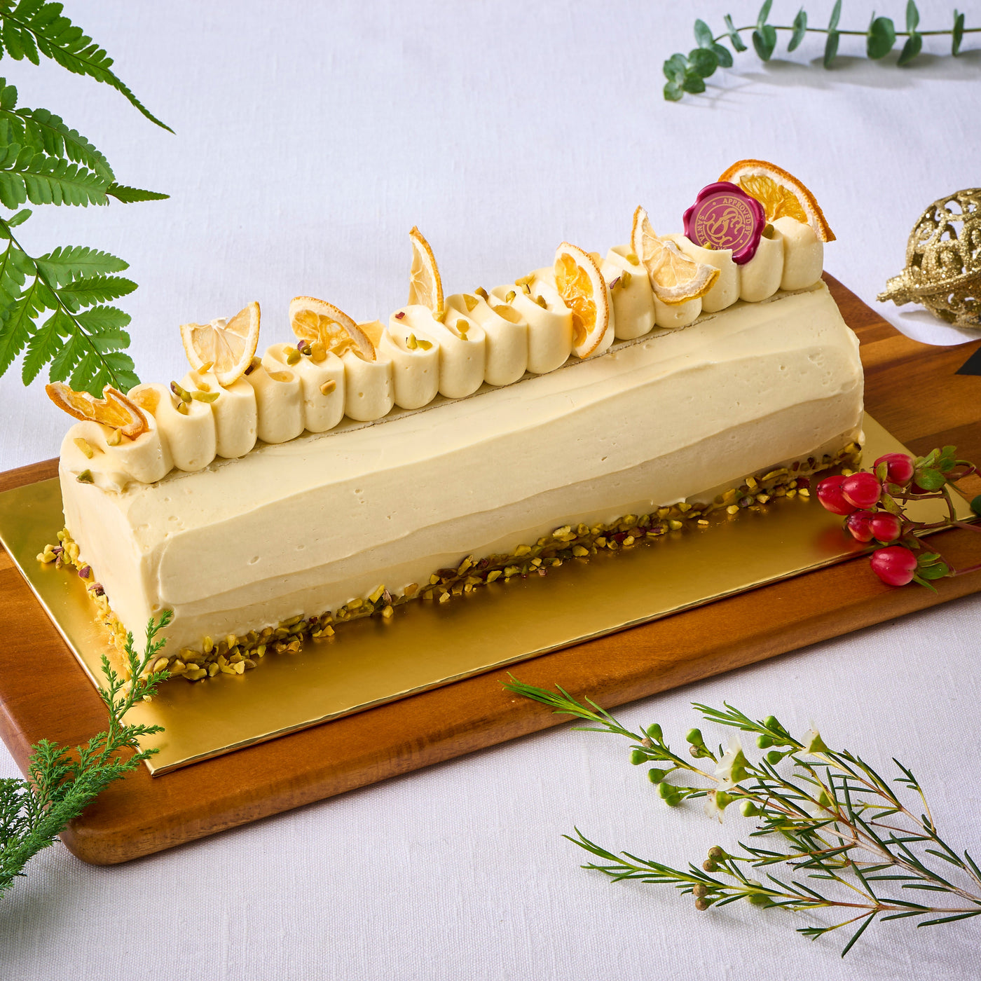 Yuzu Pistachio Log Cake (Slice)