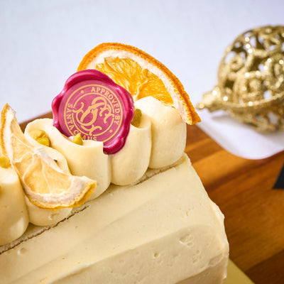 Yuzu Pistachio Log Cake