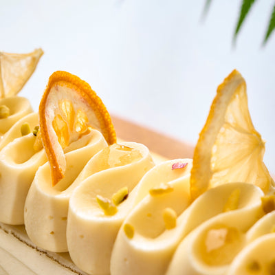 Yuzu Pistachio Log Cake