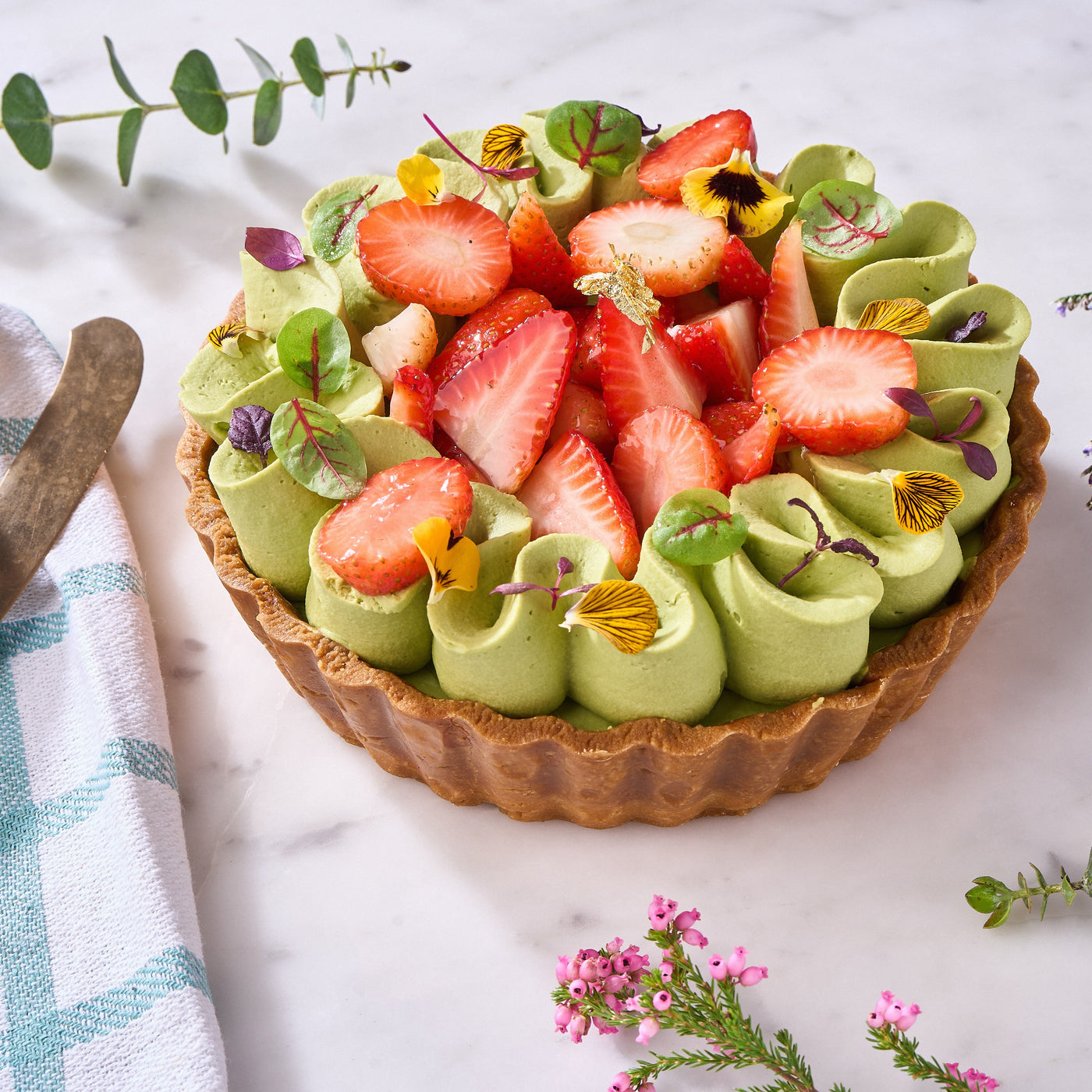 Matcha Strawberry Tart