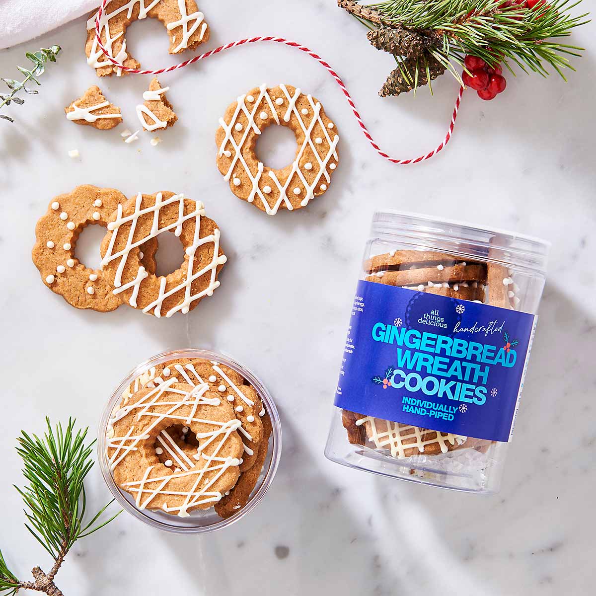 Gingerbread Wreath Cookies